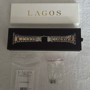 18K Rose Gold and Stainless Steel Apple Watch bracelet fit 45mm watch